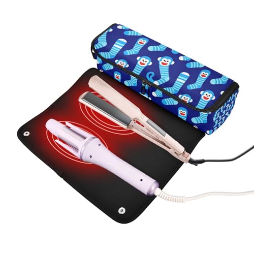 Bolsa de viaje y tapete resistente al calor para herramientas de cabello miniatura 2