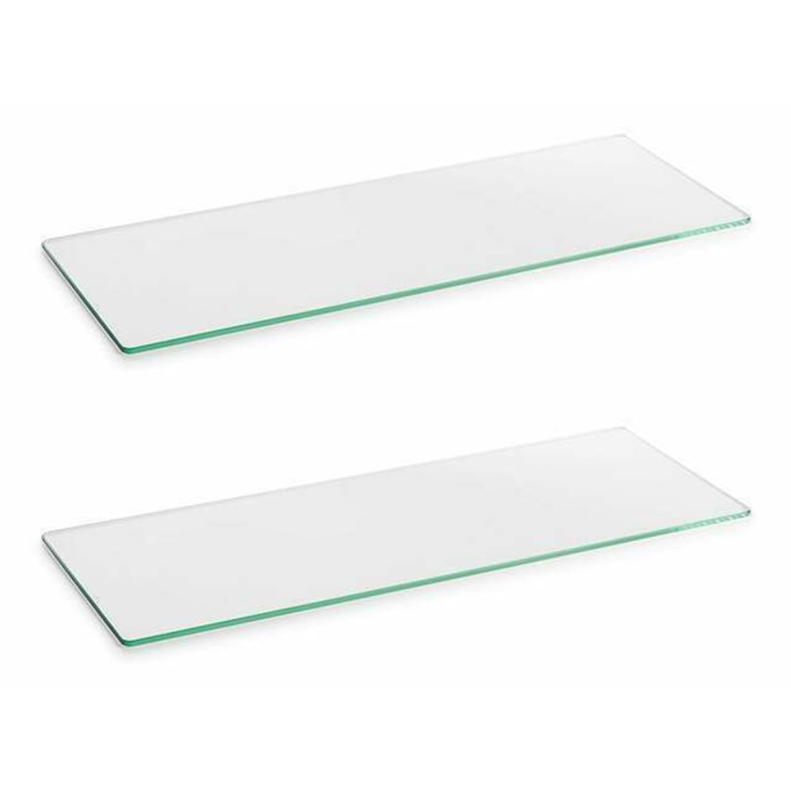 Clear Tempered Glass Shelf Panel Storage Sheet Shelving Display Bathroom Shelves Floating Toughened Straight Glass Shelf (2, 120CM X 35CM X 0.6CM)