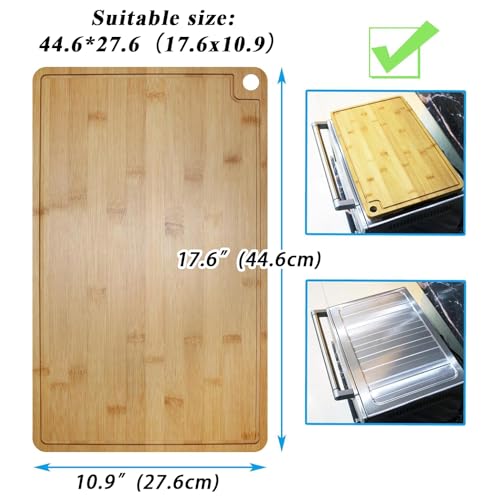 Tabla de cortar rectangular de bambú 44.7x27.7x3.5 cm miniatura 5