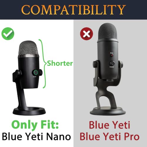 Image of SOULWIT 2Pcs Furry Pop Filter for Blue Yeti Nano - Black
