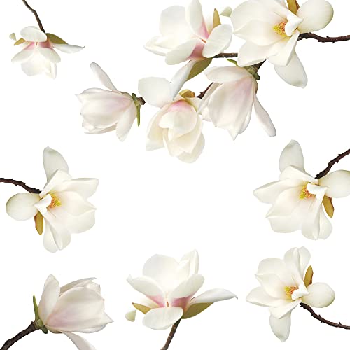Vinilos Decorativos Magnolia Floral Blanca 3D 2 hojas miniatura 7