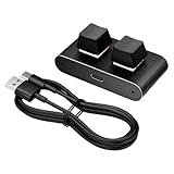 Generisch Programmierbare, 2 Tasten Typ C, 6,1 x 3,1 x 2,8 cm, Makro-Einstellungstastatur, Desktop-Aluminiumgehäusetaste, ergonomisches Design, zum Streamen und Bearbeiten