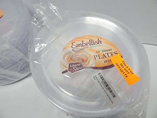 One-Day Sale: Up to 40% Off [80 Count] Embellish 10 Inch Dinner Plates Crystal Clear Disposable Heavy Duty Plastic, Ideal For Wedding, Catering, Parties, Buffets, Events, Or Everyday Use, 4 Packs