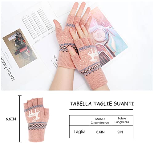 ECOMBOS Guanti Senza Dita Donna - Guanti Donna