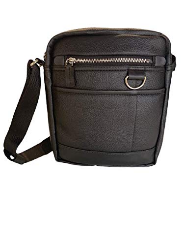 Faux Leather Black Sling & Cross-Body Bag for Men and Women