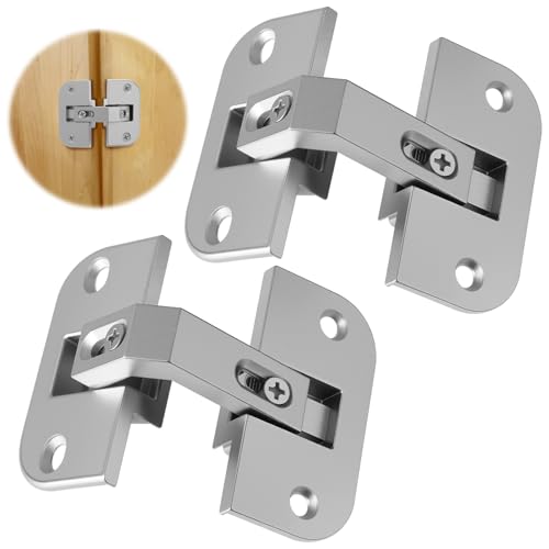 Oreutkd 2 Pcs Adjustable Pie Cut Corner Hinge 343.90.710 Compatible with Hafele Grass 975 Mepla SSP 17 19 21, Concealed Sturdy Design for Lazy Susan Hinges for cabinets and Corner Cabinet Bifold Doors