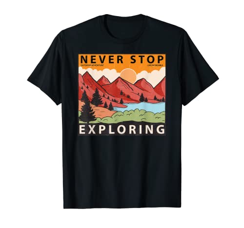 Vintage Mountain exploring Outdoor Sun LandScape adventure Camiseta