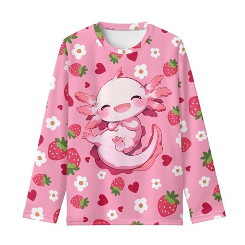 Image of Girls Cartoon Print Long Sleeve Graphic Tee Casual Crew Neck T-Shirts for 3-16 Years Little Girls
