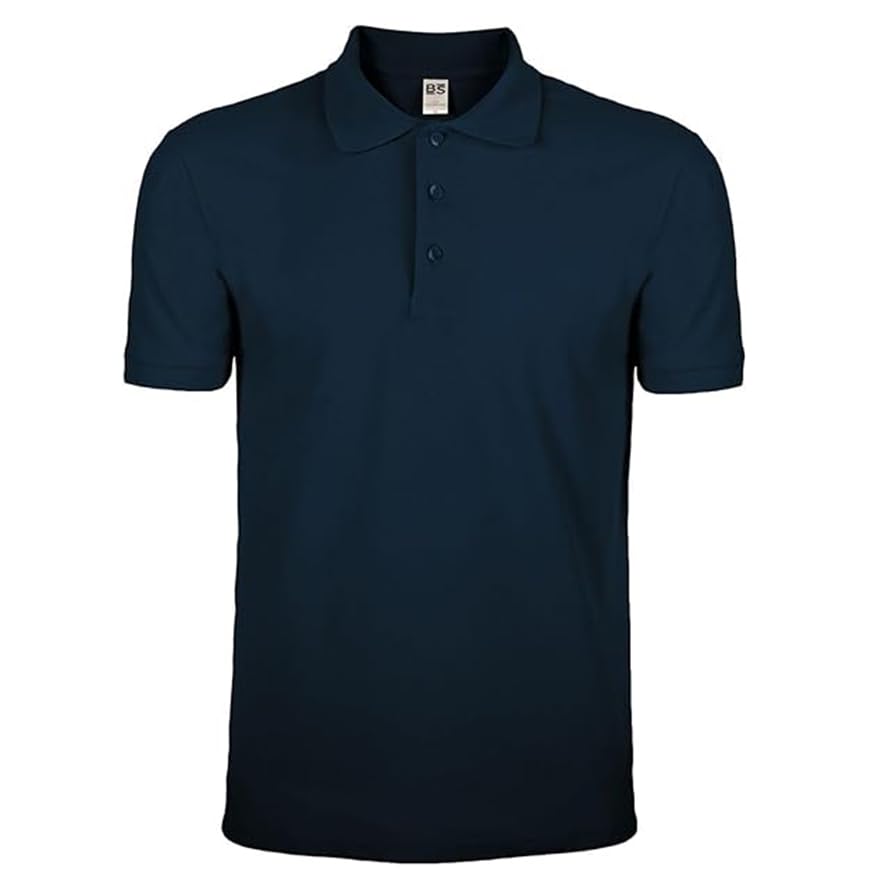 Mr. Gadgets Polo para hombre de manga corta - Camiseta de trabajo - T-shirt 100 % algodón piqué - Color liso con cuello y botones, azul marino, XXL
