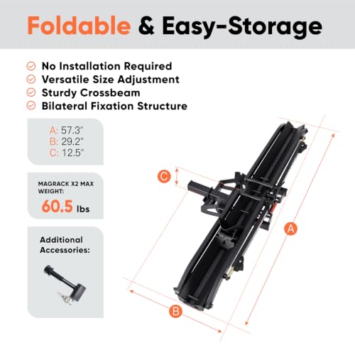 Image of CRAVOT Single Ebike Rack for Tow Hitch 1 Bike, Heavy-Duty Ebike Rack | 100lbs Capacity Fits Fat Tire Bicycle, Tire Clamp Bike Carrier with 2 Tray Arms Lock, for Car, SUV, Truck with 2 inch Receiver