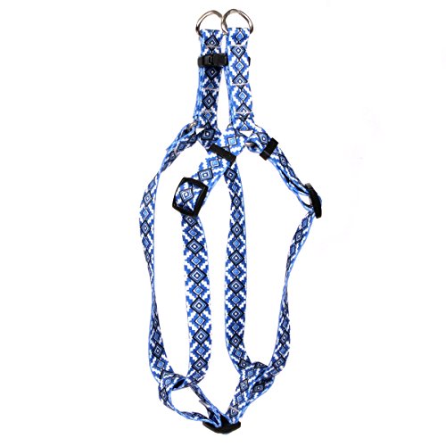 Image of Yellow Dog Design Standard Step-In Harness, Aztec Blue, Large 25 inch - 40 inch