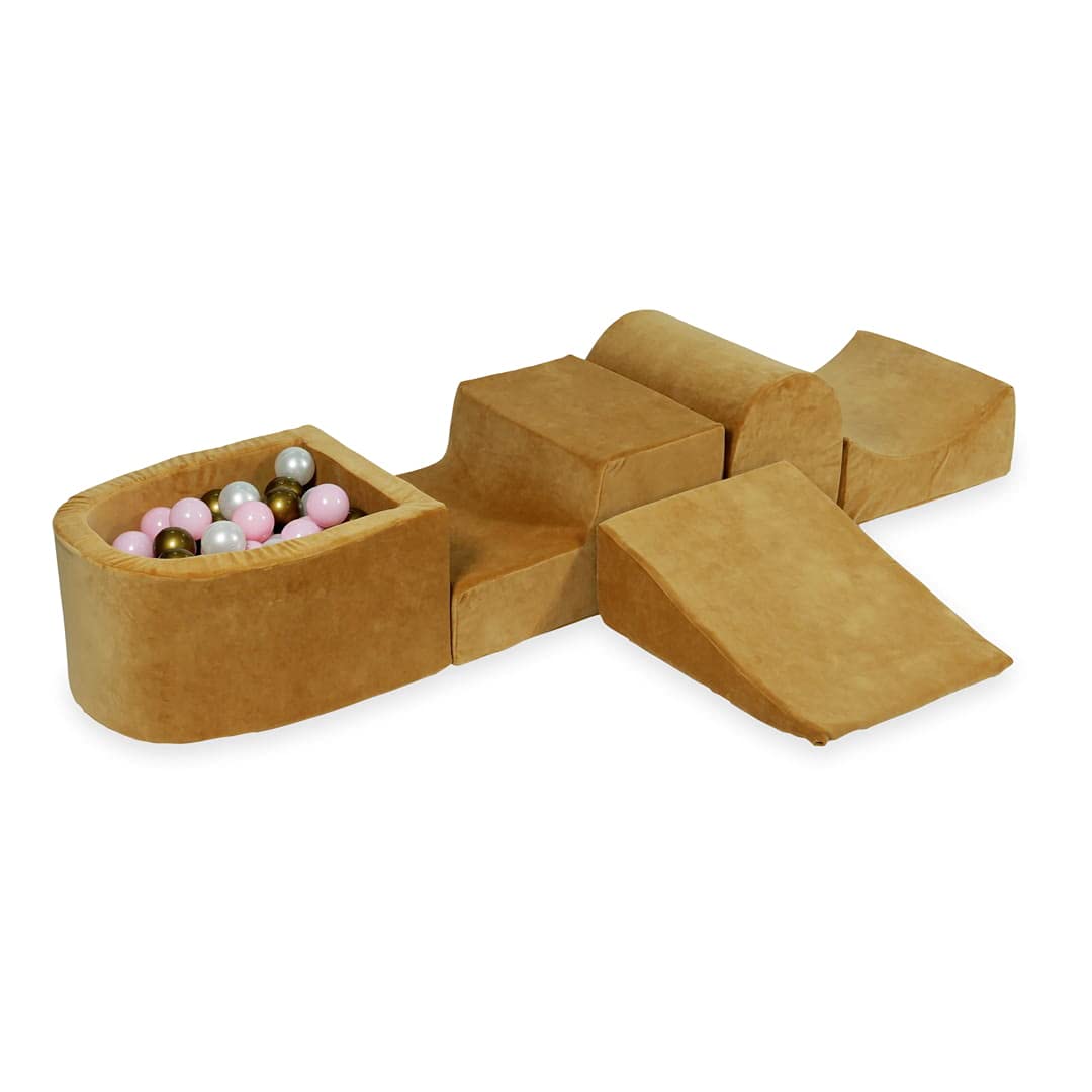 Mimii Bällebad - Spielset - 260 X 45 cm / 100 Bälle ∅ 7 cm Bälle - Spielplatz und Kugelbad mit bunten Plastikbällen für Babys und Kinder - Rund