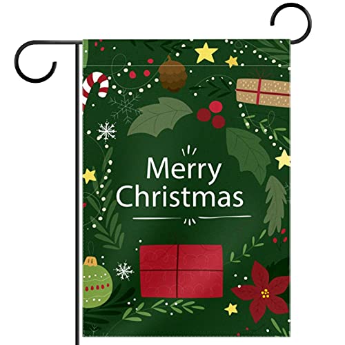 Drapeau de jardin Merry Christmas lavable et durable pour décoration extérieure