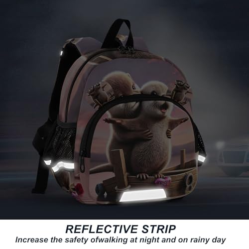 Joisal Cute Toddler Backpacks for Kids Gift Pink Small Backpack for Kids Girls Cute Otter Couple Love Boat S 7L2