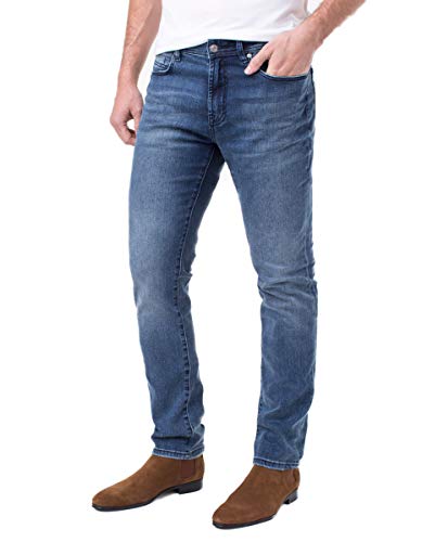 Liverpool Men's Regent Relaxed Straight Stretch Denim Jeans, Southhaven Mid Blue, 42x30