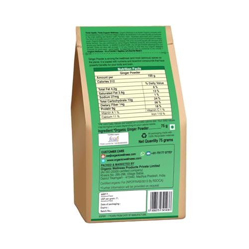 Image of Organic Wellness Ginger Powder 75 grams Dry Ginger Powder /Adrak Powder