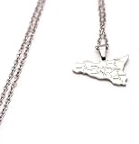 Collana Sicilia - Collana ciondolo Sicilia in acciaio (Argento)