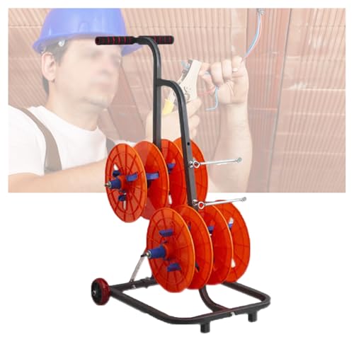 Wheeled Spool Holder Portable Cable Reel Heavy Duty Spool Holder, Spool Dispenser For Wire Storage And Electrical Industry(4-volumes)