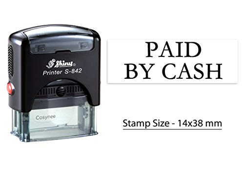 Cosynee Tampon auto-encreur en caoutchouc Inscription « Paid by Cash » S-842 Noir Cover