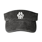 Sbztkngu Dog Paw Sun Visor Hat - Adjustable Empty Top Baseball Sun Cap for Dad Mom Men Women Black