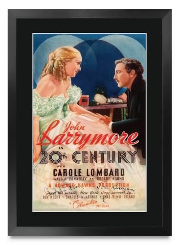 Autógrafo impreso de John Barrymore en Twentieth Century cuadro enmarcado A3 premium