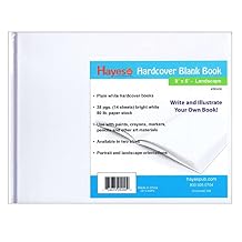 Flipside Hayes Plain White Blank Hardcover Book, 28 Pages/14 Sheets, 8" x 6" H-BK400