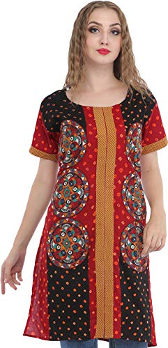 Kurti Bandhani brodé aux détails de miroirs scintillants et finitions haute qualité