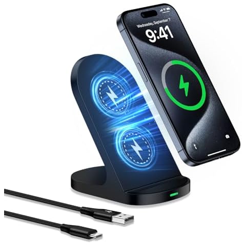 15W Wireless Charger Fast Charging Stand for Google Pixel 9/9 Pro XL/9 Pro Fold/8/8a/8 Pro/7 Pro, Fast Wireless Charging Station for Samsung Galaxy S24 FE/Z Flip6/Fold6/S24 Ultra/S23,iPhone 16 Pro Max Cover