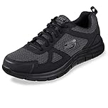 Skechers Track Bucolo, Scarpe running Uomo, Black Leather Mesh Trim, 45 EU