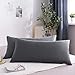 QZY 2er Pack Kissenbezug 40x80cm Hochwertig & Qualitäts Kissenhülle mit Reißverschluss 100% Microfaser in Dunkelgrau