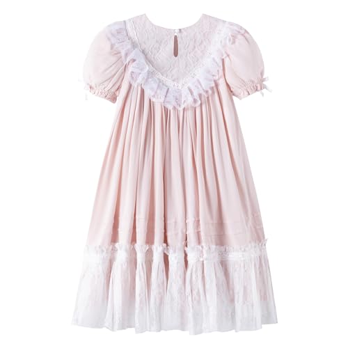 Girls Dress, Girls Gowns, Lace Heirloom Dress, Puff Sleeve, Cute Long Style for Kids2