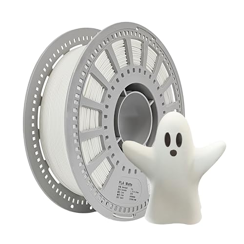 Matte PLA Filament, 1.75mm 3D Printer Filament, Matte 1kg Cardboard Spool (2.2lbs), for Most FDM 3D Printers (PLA Matte White)