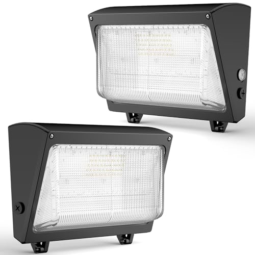 Pvilub LED Wall Pack 120W: 18000lm 5000k LED Wall Packs Outside Lighting - Glass Lens Security Flood...