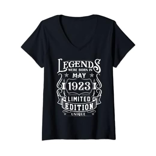 Mujer Cumpleaños Mayo 1923 Edición Limitada Regalo Legend May Camiseta Cuello V