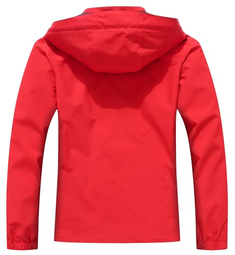 Image of MOERDENG Women's Waterproof Rain Jacket Lightweight Raincoat Hooded Hiking Jacket Softshell Windbreaker