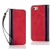 Produktbild MUOUID Handyhülle für iPhone SE 2020 Hülle Leder, iPhone 8 Klapphülle iPhone7 Klapphülle,Handytasche Case für iPhone SE 2020 / iPhone 8 / iPhone 7/ iPhone 6/6s Handy Hüllen, TPU mit Kartenfach (Rot)