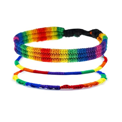 3PCS Pride Bracelets for lgbtq Women Men Rainbow Bracelets Wrist Wrap Lesbian Gay Bracelet Set Perfect Pride Jewelry Accessories Gifts