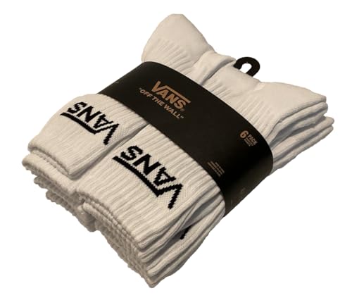 Image of Vans Unisex Classics Crew Sock 6-Pack White 9.5-13