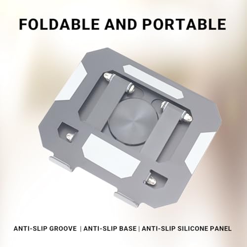 Image of Ant Riser 30, Aluminium Tilt Adjustable Laptop Stand for Desk, Metal Foldable Laptop Riser, Portable Laptop Holder Mount, Ventilated Cooling Computer Notebook Stand for 10-17 inch Devices Grey
