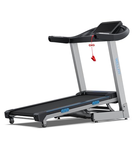 Image of WELLFIT 15% Auto Incline Treadmill for Home, Heavy Duty Foldable Treadmill with 400+LBS High Weight Capacity, 95% Pre-Assembled, 18 inch*43 inch Running Area, Treadmill with Safety Handrails, Gift for Seniors