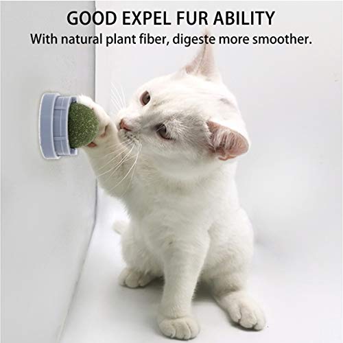 Balacoo Bola de Erva de Gato 2 peças Rotativa para Montagem de Parede Catnip Ball Brinquedos Interat