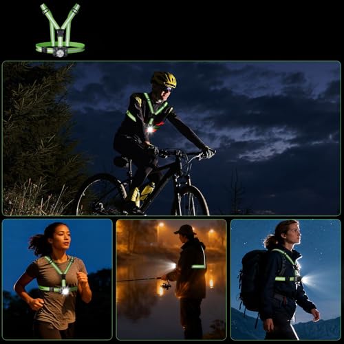 Lámpara LED de pecho 1000 lm con ángulo ajustable de 90 grados y batería USB para running 4