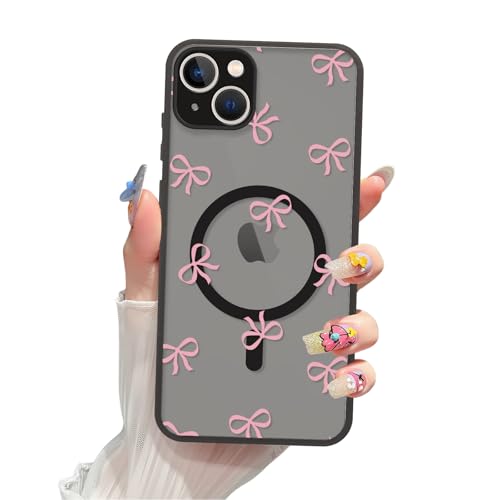 Coque iPhone 13 MagSafe motif vintage nœud rose pour les sorties entre amies