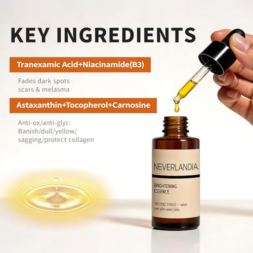 NeverLandia Tranexamic Acid Serum 10% with Niacinamide, Licorice Root & Astaxanthin, Fade Dark Spots and Dullness, Even Out Skin Tone, Suitable for all Skin Types - 50ml (1.69oz) — view 2