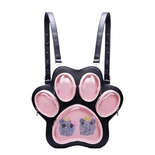 Sac polyvalent avec espace d'affichage étudiantes grand volume et motif patte de chat esthétique