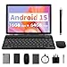 PRITOM 10 inch tablet, Android 15, 16 GB, 64 GB ROM, 1024GB Expand, 4-1 android tablets, Qcta core, WiFi 6, 6000 Mah, Tablet PC with Keyboard, Mouse, Case,Gray
