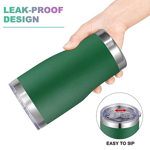 Image of VEGOND 20oz Tumbler Stainless Steel Tumbler Cup with Lid And Straw Vacuum Insulated Double Wall Travel Coffee Mug(dark green package 1)
