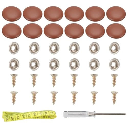 Uxsjakjsd 1 Juego de Botones de A Presión para Tapicería, Aptos para Muebles Capitoné, Sofás, Sillas, Asientos de Coche, Techos de Caravanas, Color Marrón.