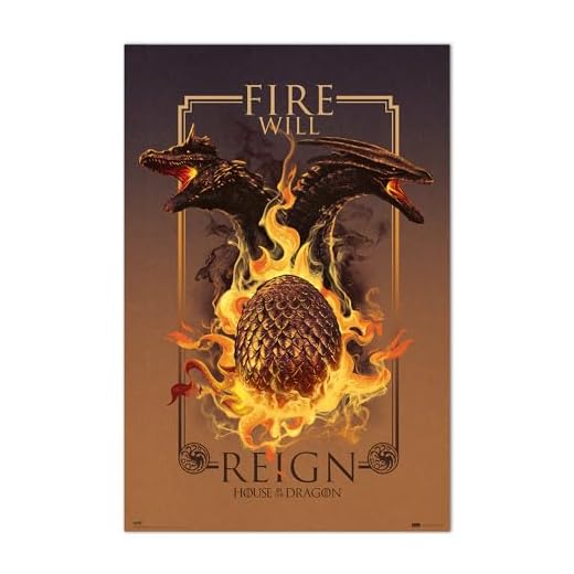Grupo Erik Poster Juego Tronos Fire Will Reign - Laminas decorativas Juego de Tronos 61x91,5cm a todo color | Posters para pared ideal decoración habitación, Juego de Tronos Merchandising oficial