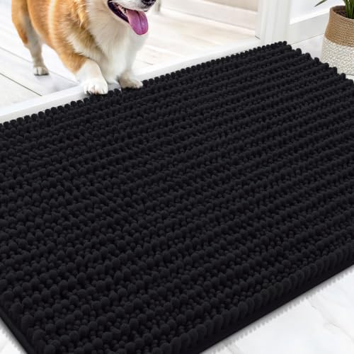 Image of OLANLY Dog Door Mat for Muddy Paws 30x20, Ultra-Absorbent Chenille Mud Mat